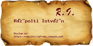 Rápolti István névjegykártya